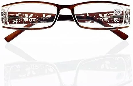 Vista 3 de Gafas de lectura con diseño elegante para mujer con diamantes de imitación y bisagra
