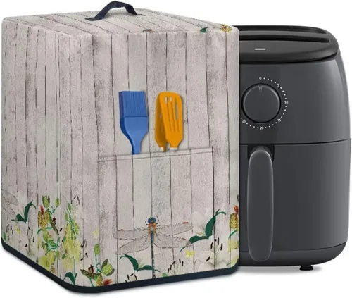 Vista 8 de Cubierta para freidora de aire con diseño de estrella de mar de playa, funda protectora rectangular con bolsillo y asa para olla a presión