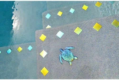 Vista 3 de Artistry in Mosaics Mosaico metálico de cerámica para piscina (2 x 2 pulgadas, serie fusión) (2 x 2 pulgadas, zafiro)
