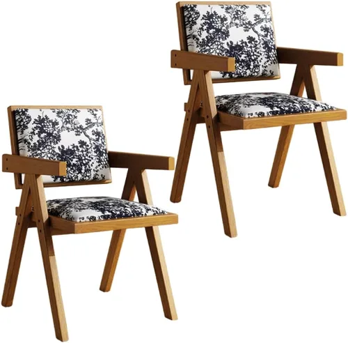 Vista 27 de YVYKFZD Juego de sillas de comedor de madera maciza, sillas de cocina sin brazos, silla de comedor tapizada con respaldo, sillón de terciopelo