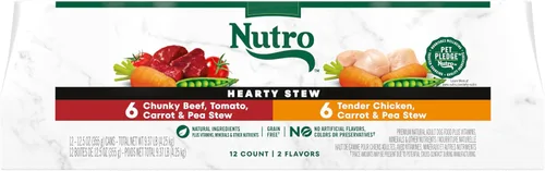 Vista 16 de Nutro Hearty Stew - Alimento húmedo natural sin granos para perros adultos, trozos en salsa, estofado abundante de res, tomate, zanahoria