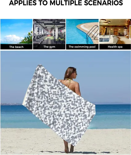 Vista 6 de Abstract Grey Bath Towels for Bathroom Set - Luxury Towels Gifts for Women,Quick Dry Beach Kitchen Hand Hair Face Yoga Workout Gym Towel and Dish
