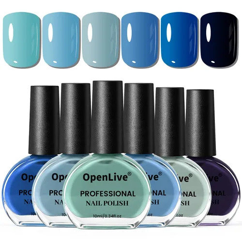 Vista 26 de OpenLive - Juego de 12 esmaltes de uñas de 0.17 onzas líquidas con 2 esmaltes de uñas base y capa superior Juego de 10