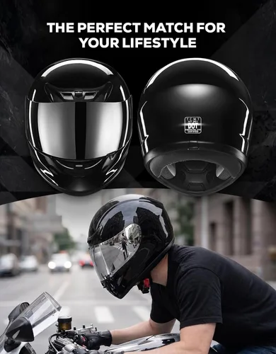 Vista 5 de XFMT DOT Casco de Motocicleta de Cara Completa Abatible para Calle Dirt Bike ATV Todoterreno con Visera Transparente para Hombres y Mujeres Adultos