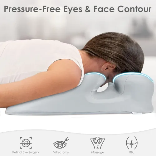 Vista 3 de Comfitech Almohada boca abajo con espacio de flujo de aire más grande para dormir después de los ojos, BBL, cirugía de recuperación de vitrectomía