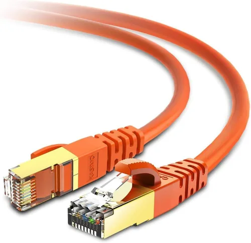 Vista 15 de KASIMO Cable Ethernet Cat 8 de 5 pies, cable LAN de red Cat8 de alta velocidad de 40 Gbps con conector RJ45 chapado en oro cable blindado SFTP