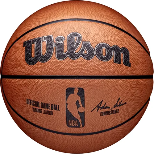 Vista 3 de WILSON Balón de baloncesto oficial de la NBA de cuero auténtico en la cancha