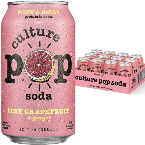 Vista 13 de Culture Pop Soda, cereza negra espumosa de Noah Kahan, soda probiótica baja en azúcar, alternativa al jugo espumoso, sin OMG, kosher, sin gluten