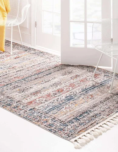 Vista 4 de Unique Loom Aramis Collection - Alfombra rectangular de 3 pies 3 pulgadas x 5 pies 3 pulgadas, color negro