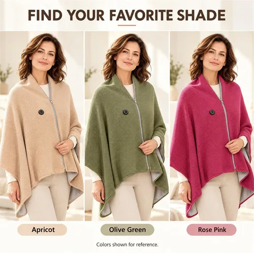 Vista 7 de 2027 Upgraded Heated Shawl Wrap for Women USB Powered Wearable Blanket Green