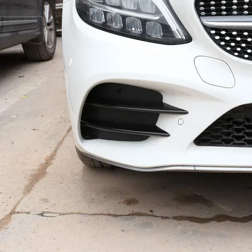 Vista 4 de YIWANG Tiras de luces antiniebla delanteras de coche ABS cromadas, 4 unidades, para Mercedes Benz Clase C W205 S205 C180 C260 C300 2019 2020
