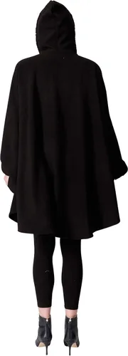 Vista 4 de Abrigo con capucha para mujer con ribete de sherpa con guantes a juego, colección de invierno, talla única