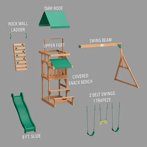 Vista 9 de Backyard Discovery - Juego de columpio de madera de cedro Belmont