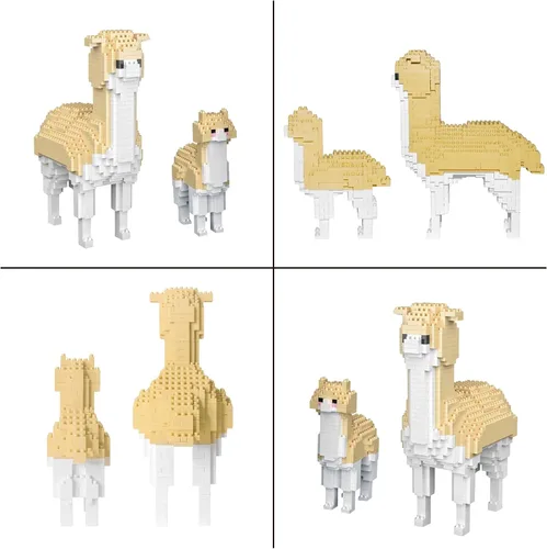 Vista 4 de Larcele 1258 piezas de dos alpacas micro bloques de construcción para niños