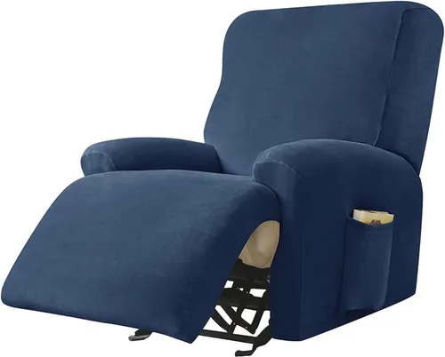 Vista 13 de LazyBoy - Funda para silla reclinable jacquard, fundas elásticas de terciopelo de color liso para sillas reclinables, 4 piezas, protector de muebles