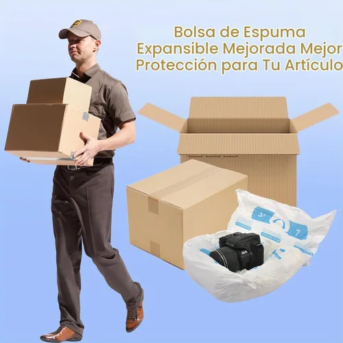 Vista 2 de 8 piezas de espuma expandible de 14 x 16 pulgadas para PC y artículos de forma irregular, espuma de embalaje expandible a prueba de golpes