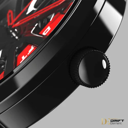 Vista 5 de DriftElement Original Performance GT Men Rim Watch - Reloj de pulsera deportivo para hombre en diseño 3D - Reloj de diseñador personalizado