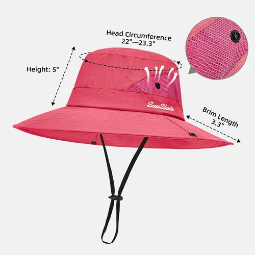 Vista 40 de Rosoz Sombreros de cola de caballo para mujer, protección UV, ala ancha 1 paquete-negro