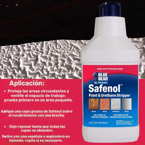 Vista 4 de Blue Bear Safenol - Gel pelador de pintura, elimina uretano y barniz 1