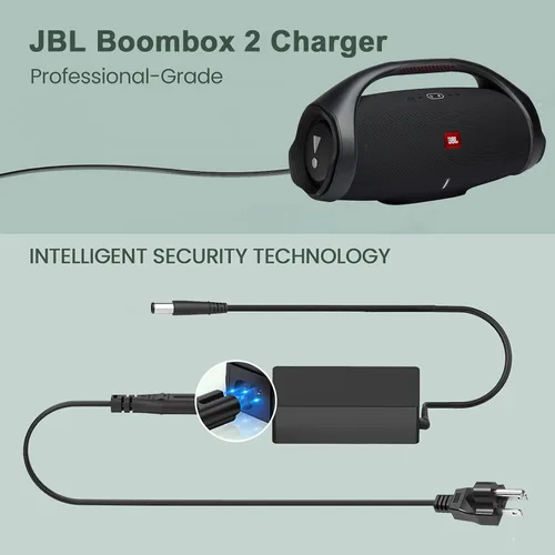 Vista 4 de Cargador de 19 V compatible con JBL Boombox 3, Boombox 2, Boombox 1 altavoz portátil inalámbrico compatible con cable adaptador de fuente