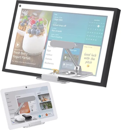 Vista 9 de Soporte inclinable compatible con Echo Show 15 y Echo Hub, bandeja Negro