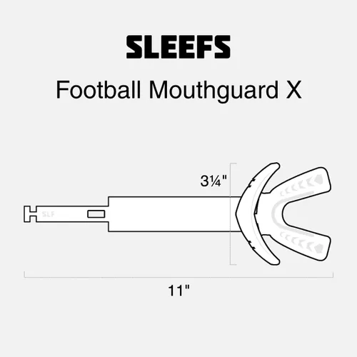 Vista 6 de SLEEFS X - Protector bucal de fútbol negro, protector bucal con correa para casco, boquilla protectora de labios/dientes, moldeable