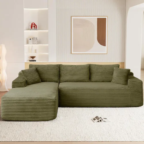 Vista 22 de Sofás seccionales de nube deshuesada de 95 pulgadas para sala de estar, cómodo y esponjoso sofá de espuma viscoelástica en forma de L, sofá modular