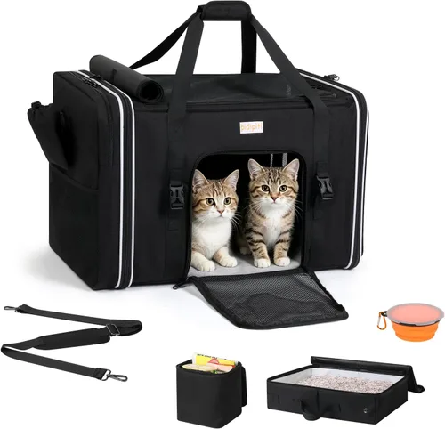 Vista 9 de pidipiti Transportador de mascotas XL de 24 x 17 x 17 pulgadas para 1 gato