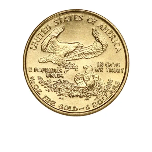 Vista 5 de 1986 - Presente (Año aleatorio) Moneda de Águila de Oro Americano de 1/10 oz Brillante sin Circular (Tipo 1 o Tipo 2) con Certificado
