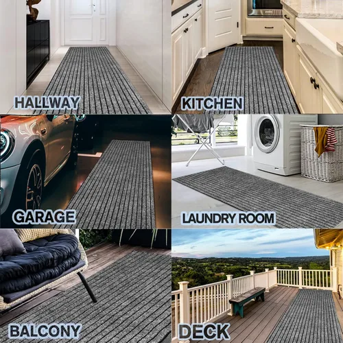 Vista 6 de Alfombras antideslizantes con respaldo de tamaño personalizado, fácil de limpiar, impermeables, para pasillo, entrada, cocina, lavandería, 2 x 6