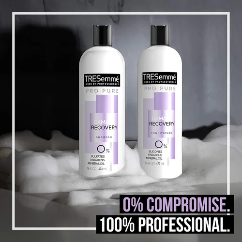 Vista 9 de TRESemmé Champú Pro Pure para recuperación de daños en el cabello dañado, sin sulfato, parabenos ni tintes, 16 onzas líquidas (paquete de 4)