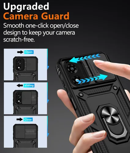 Vista 5 de ATUMP for Moto G-Play-2024 Case with Camera Lens Cover & HD Screen Protector(2 Pcs), [10FT Military Grade Drop Protection] Magnetic Ring Holder