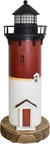 Vista 7 de Decoración de faro de madera con luces, decoración náutica de mesa, torre decorativa, luz de torre para centros de mesa con temática de playa