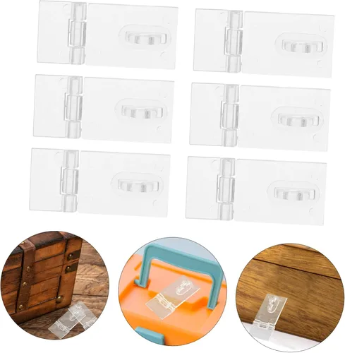 Vista 9 de ULTECHNOVO Mini bisagras de bloqueo de acrílico, 10 piezas de bisagras de acrílico transparente con cierre de bisagra de plástico con hebilla