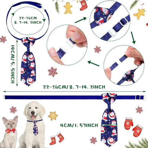 Vista 7 de Eccliy 120 piezas de pajarita de perro de Navidad a granel, decoración de Bonito estilo.