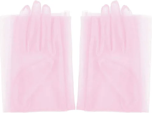 Vista 4 de iEFiEL Guantes largos de tul semitransparentes para mujer, guantes de novia, guantes para fiesta de noche, accesorios de fotografía de ópera