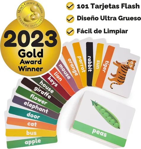 Vista 2 de LearnWorx 101 tarjetas flash para bebés de 1 a 3 años Tarjetas flash galardonadas de primeras palabras para niños pequeños Los juguetes de habla