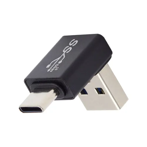 Vista 7 de chenyang Conector USB 3.0/3.1 USB C a USB 3.0 Datos 10Gbps Adaptador de carga 90 grados en ángulo abajo