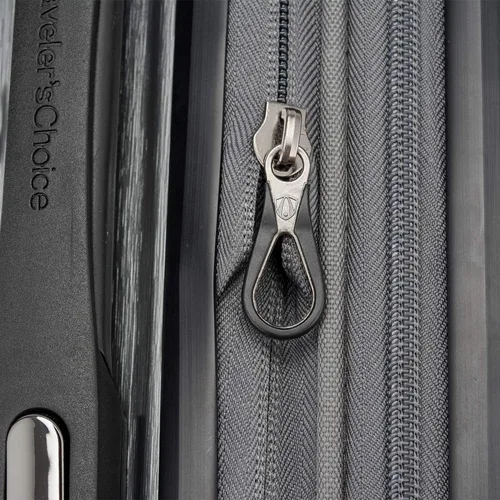 Vista 8 de Traveler's Choice Silverwood II Hardside Expandable Spinner, Gray-Out of Stock, 30" Checked Luggage