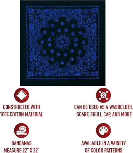 Vista 2 de Rothco Trainmen Paisley Bandana - Estándar - 22" X 22