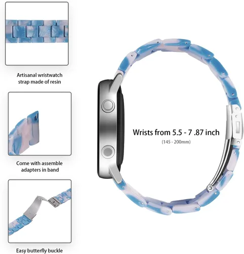 Vista 4 de Correa de reloj de resina compatible con Amazfit GTS/GTS2/GTS 3/GTS 2e/GTS 2 mini/GTS 4 mini/GTR Mini, correa de repuesto para reloj inteligente