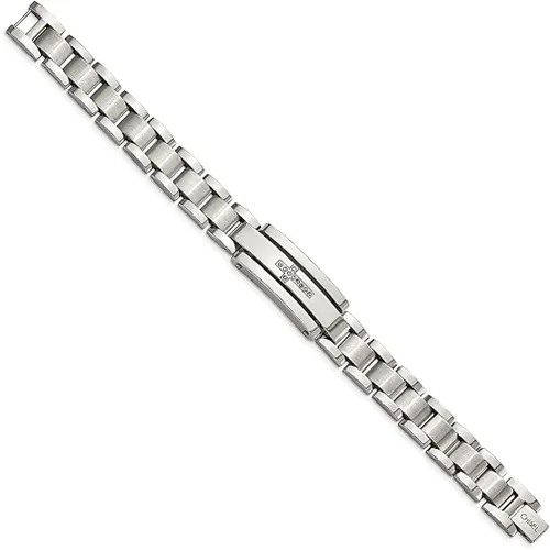 Vista 3 de ICE CARATS Pulsera de acero inoxidable con circonita cúbica y cruz de 9 pulgadas, pulsera de identificación contemporánea religiosa para hombres