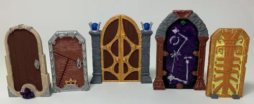 Vista 7 de Puertas - RPG - Calabozos y Dragones - DND - Pathfinder - Señor del Anillo - Figura miniatura (gris/sin pintar) (tamaño humanoide)