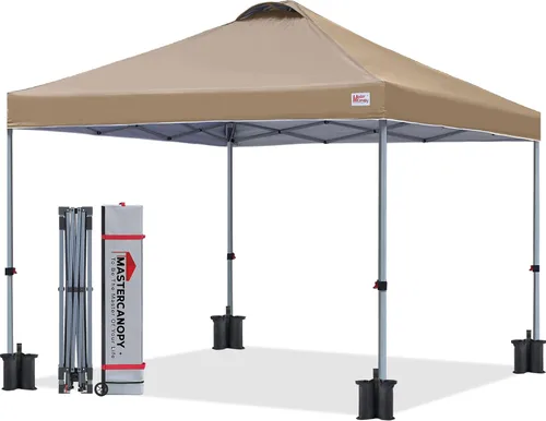 Vista 12 de MASTERCANOPY - Toldo plegable que incluye funda de transporte con ruedas, 4 bolsas de arena de contrapeso y 4 estacas