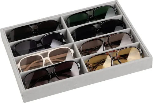Vista 12 de Frebeauty 8-Slot Sunglass Organizer,Velvet Sunglass Holder for Drawer Beige