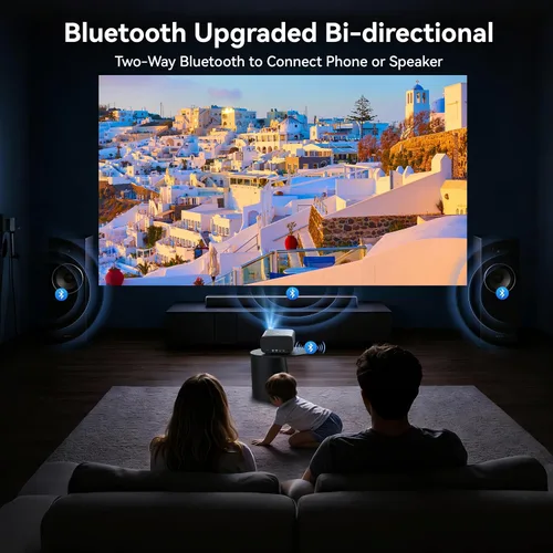 Vista 6 de 【Compatible con 1200 ANSI/4K/licencia de Netflix】Proyector inteligente con WiFi y Bluetooth, cine en casa con enfoque automático AI y Keystone