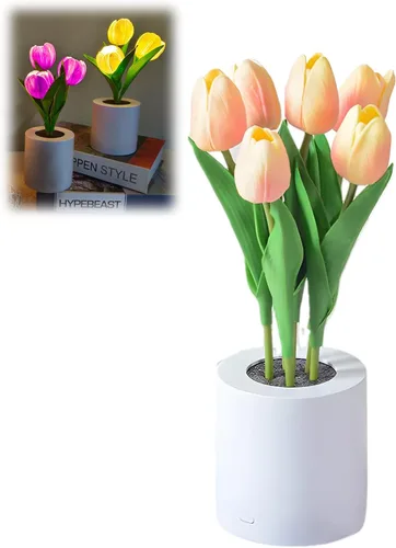 Vista 15 de Lámpara de girasol, girasol artificial en maceta con luces LED, luz nocturna LED USB, lámpara de mesa, mesita de noche, dormitorio, luz decorativa