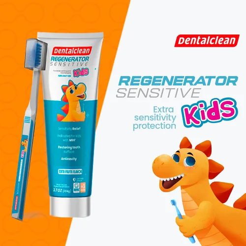 Vista 2 de Dentaclean - Paquete de 3 geles dentales sensibles regeneradores para niños, regeneración de esmalte, prevención de caries y alivio