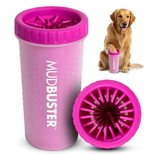 Vista 25 de Dexas MudBuster Limpiador portátil de patas para perros, grande, color blanco brillante, edición especial, suministros y accesorios de primera