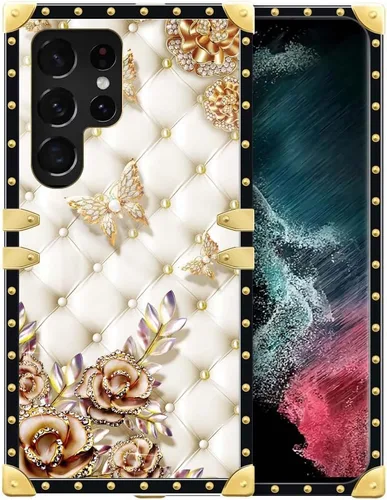 Vista 82 de Funda compatible con Samsung Galaxy S10 4G, TPU suave de lujo y parte trasera de policarbonato duro para niñas y mujeres, funda protectora a prueba